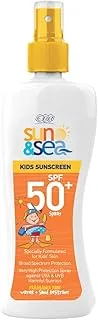 لوشن سبراى واقي من اشعة الشمس للاطفال بمعامل حماية SPF50 صن اند سى ايفا - 200 مل، غسول، لنوع البشرةالكلة، 50 SPF، 200.0 ملليلتر