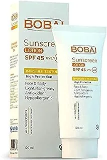بوباي صن سكرين لوشن للوجه و الجسم عامل حماية 45-120مل، غسول، لنوع البشرةالكلة، 50 SPF، 120.0 ملليلتر